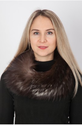 Silver fox fur neck warmer